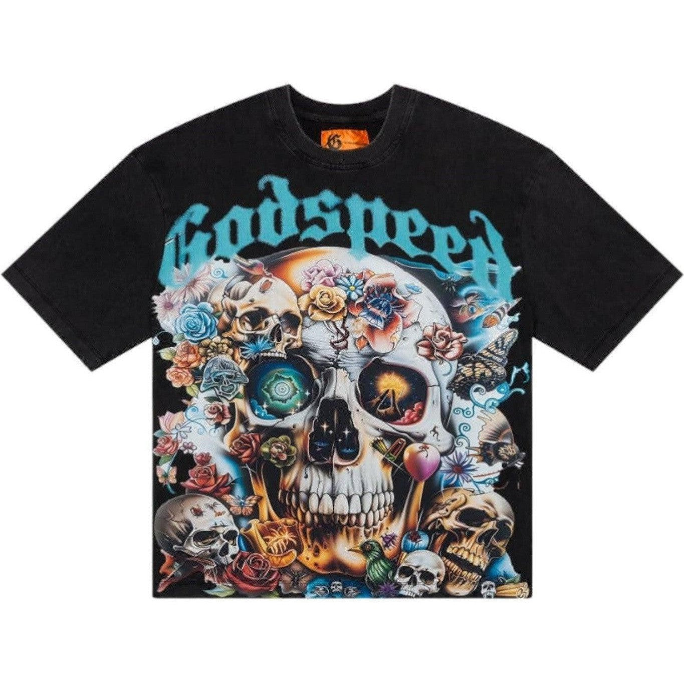 Godspeed Skeleton Flower T-Shirt Black