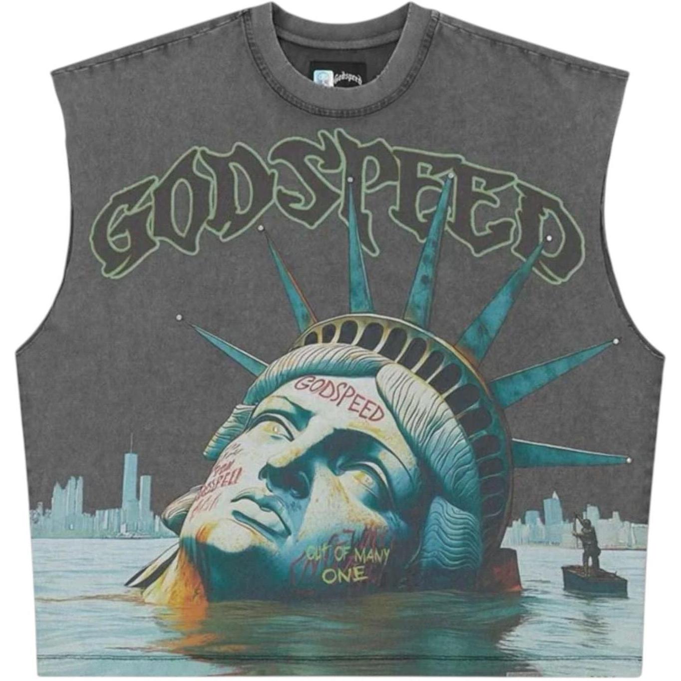 Godspeed Sunken Liberty Sleeveless T-Shirt Grey