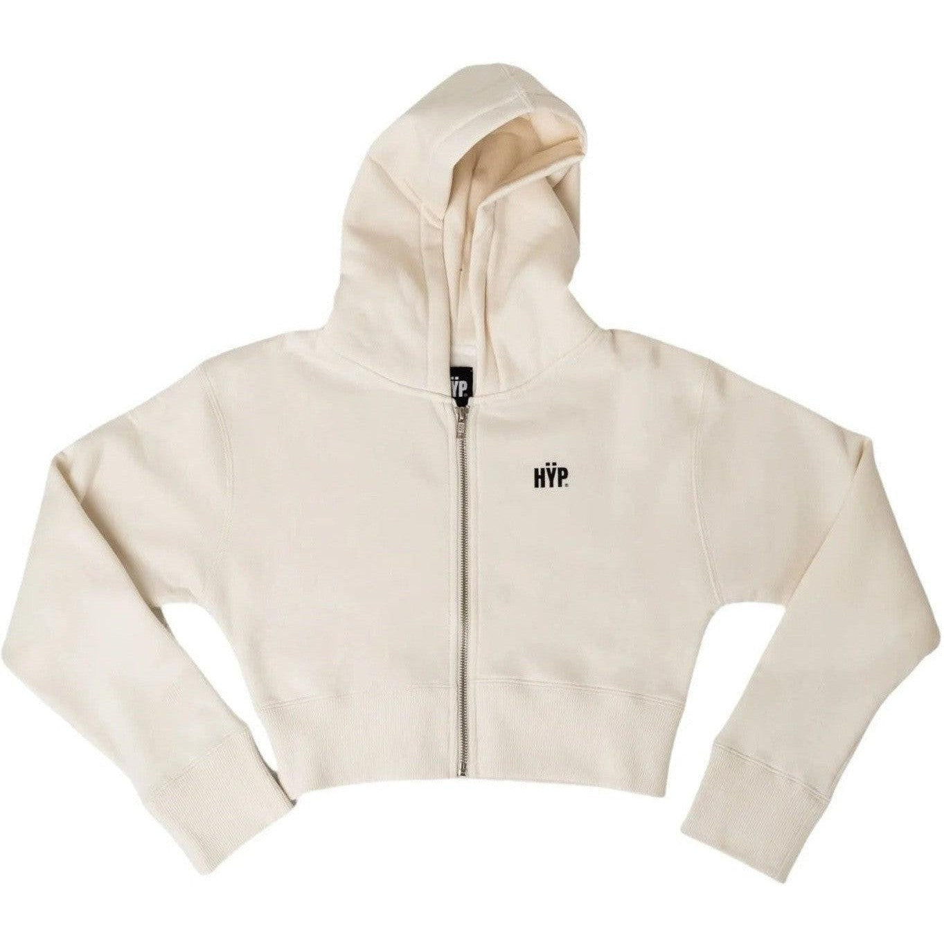 HŸP Womens Cropped Hoodie Cream