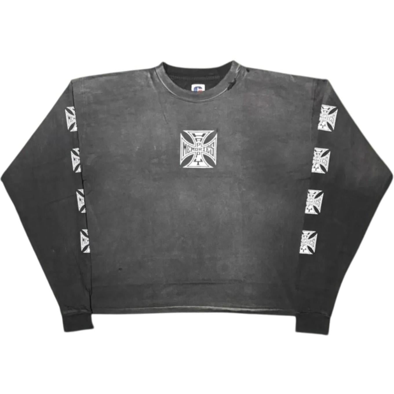 Happy Memories Don't Die HMDD Biker Longsleeve T-Shirt Washed Black