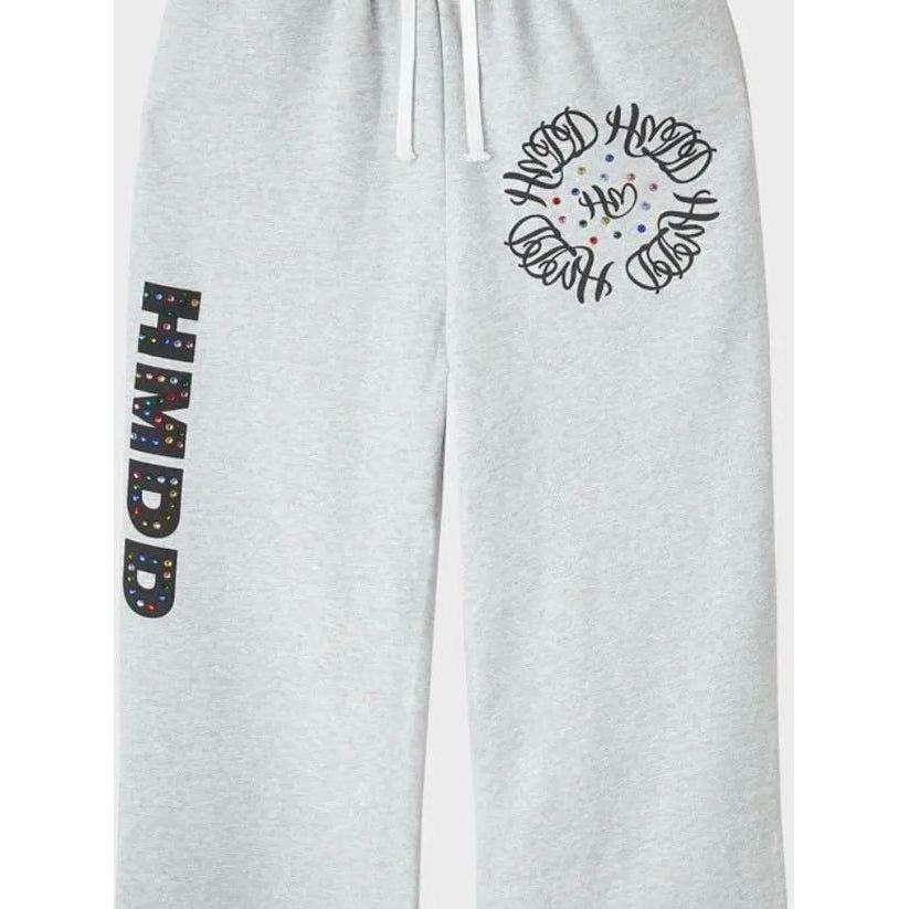 Happy Memories Don't Die HMDD Crystal Studded Sweatpants Grey