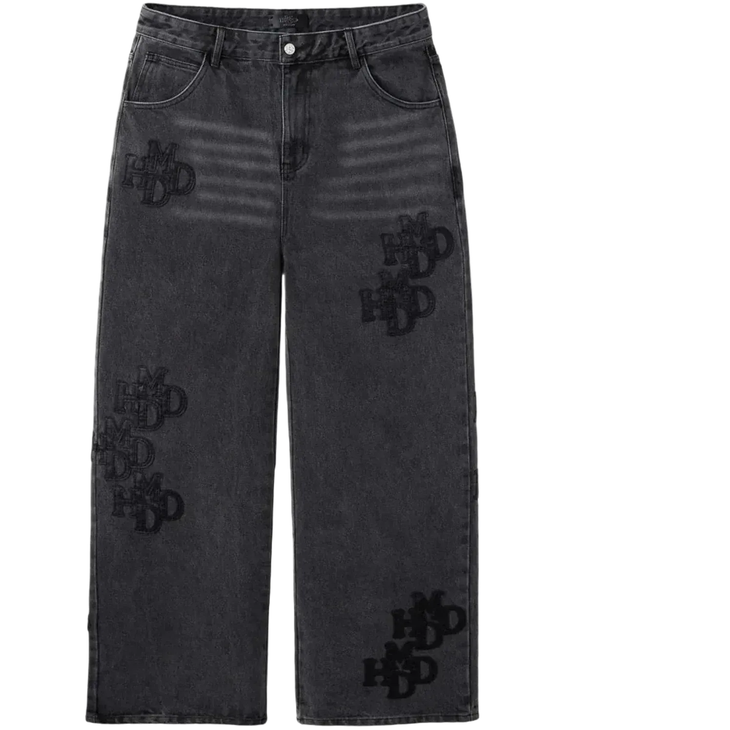 Happy Memories Don't Die HMDD Double Black Patch Jeans