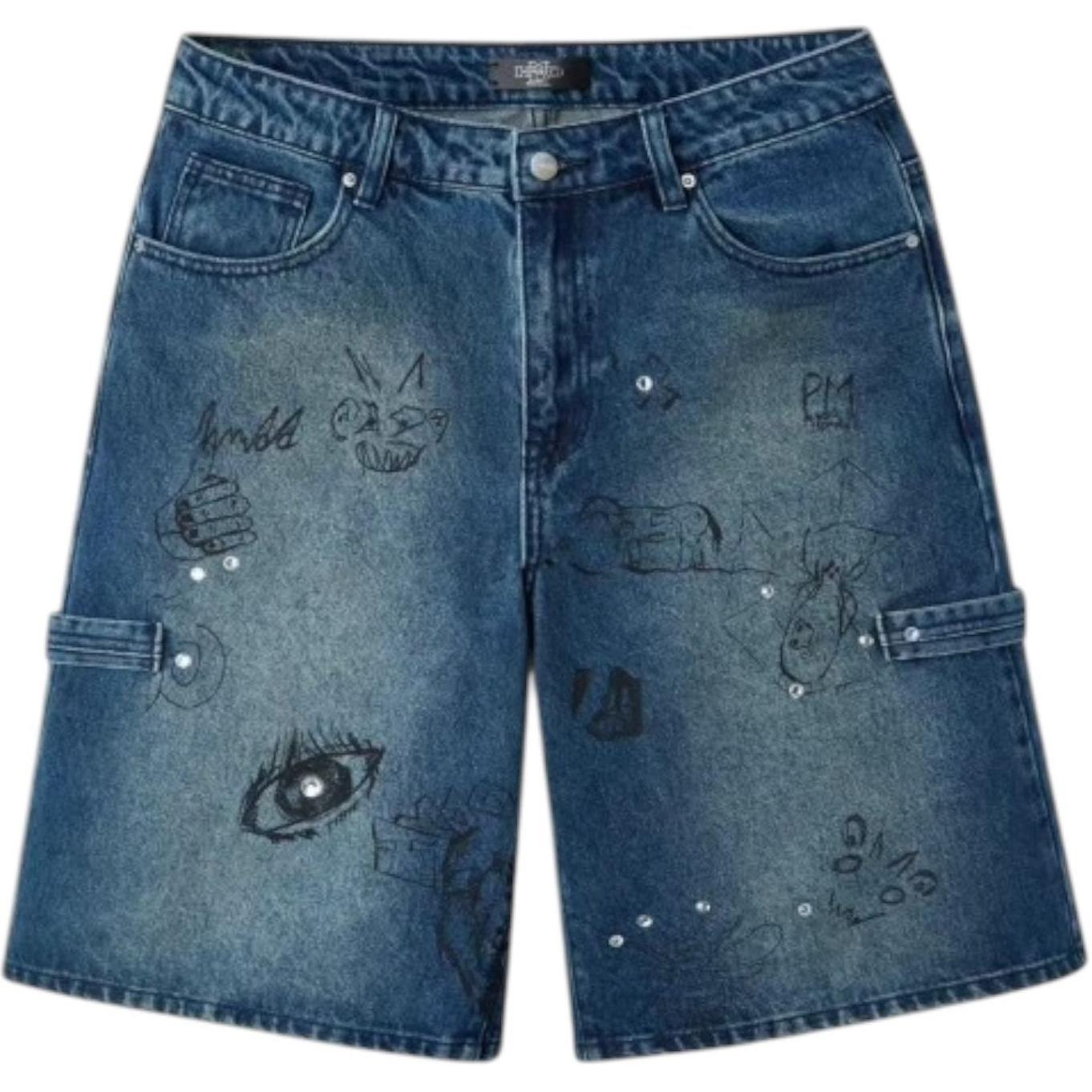 Happy Memories Don't Die HMDD Graffiti Jean Shorts