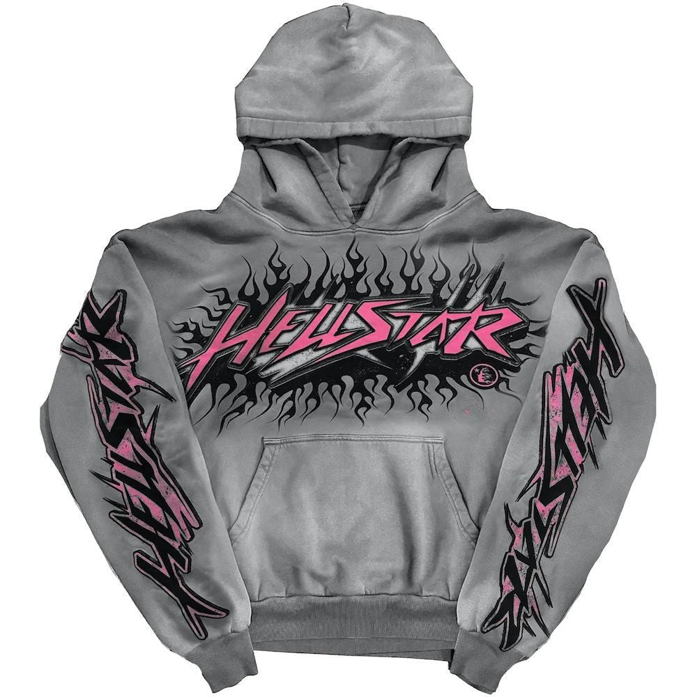 Hellstar Future Flame Hoodie Grey