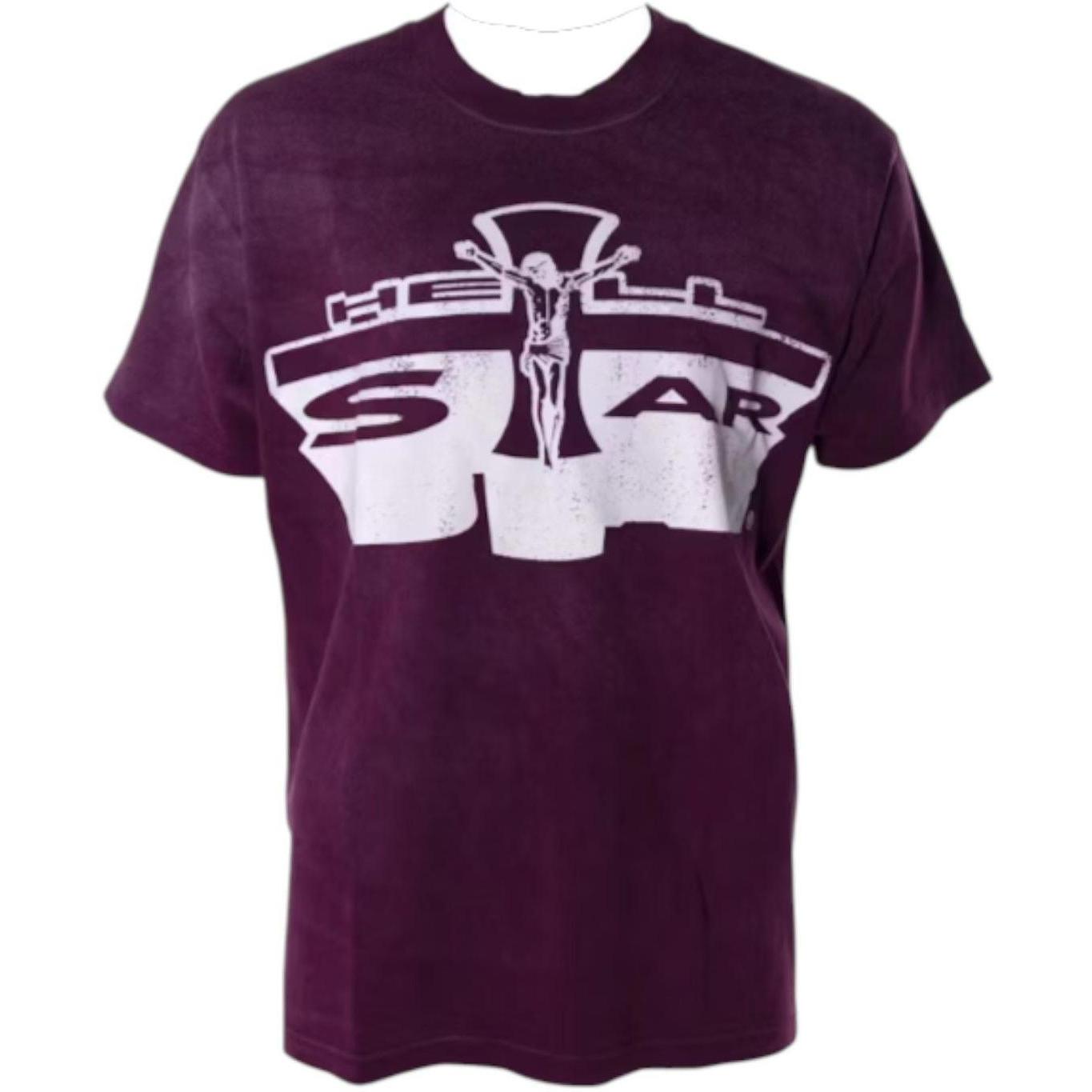 Hellstar Jesus Emblem T-Shirt Burgundy