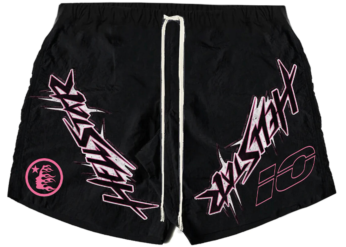 Hellstar Capsule 10 Waxed Nylon Athletic Shorts Black