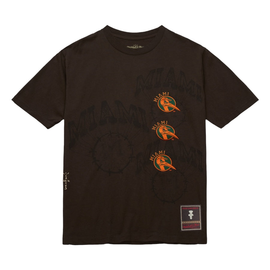 Travis Scott Miami Hurricanes CJ x M&N Seal T-Shirt