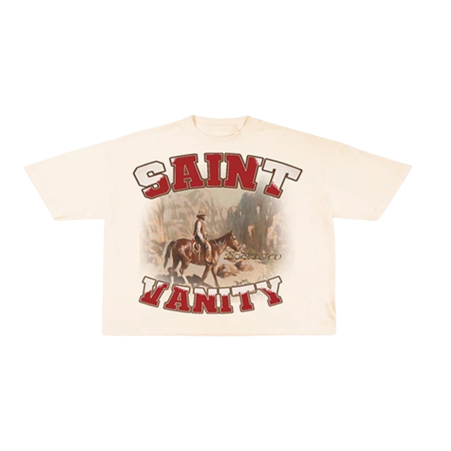 Saint Vanity Horses T-Shirt Cream