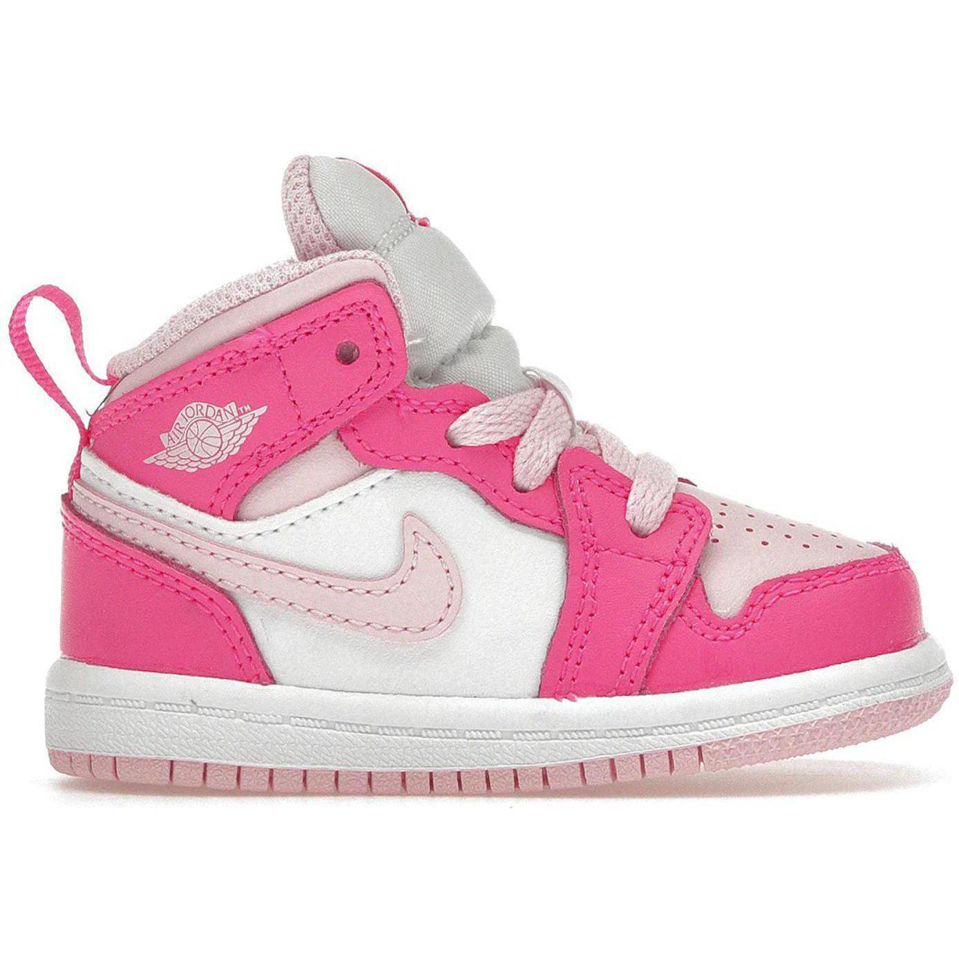 Jordan 1 Mid White Fierce Pink (TD)