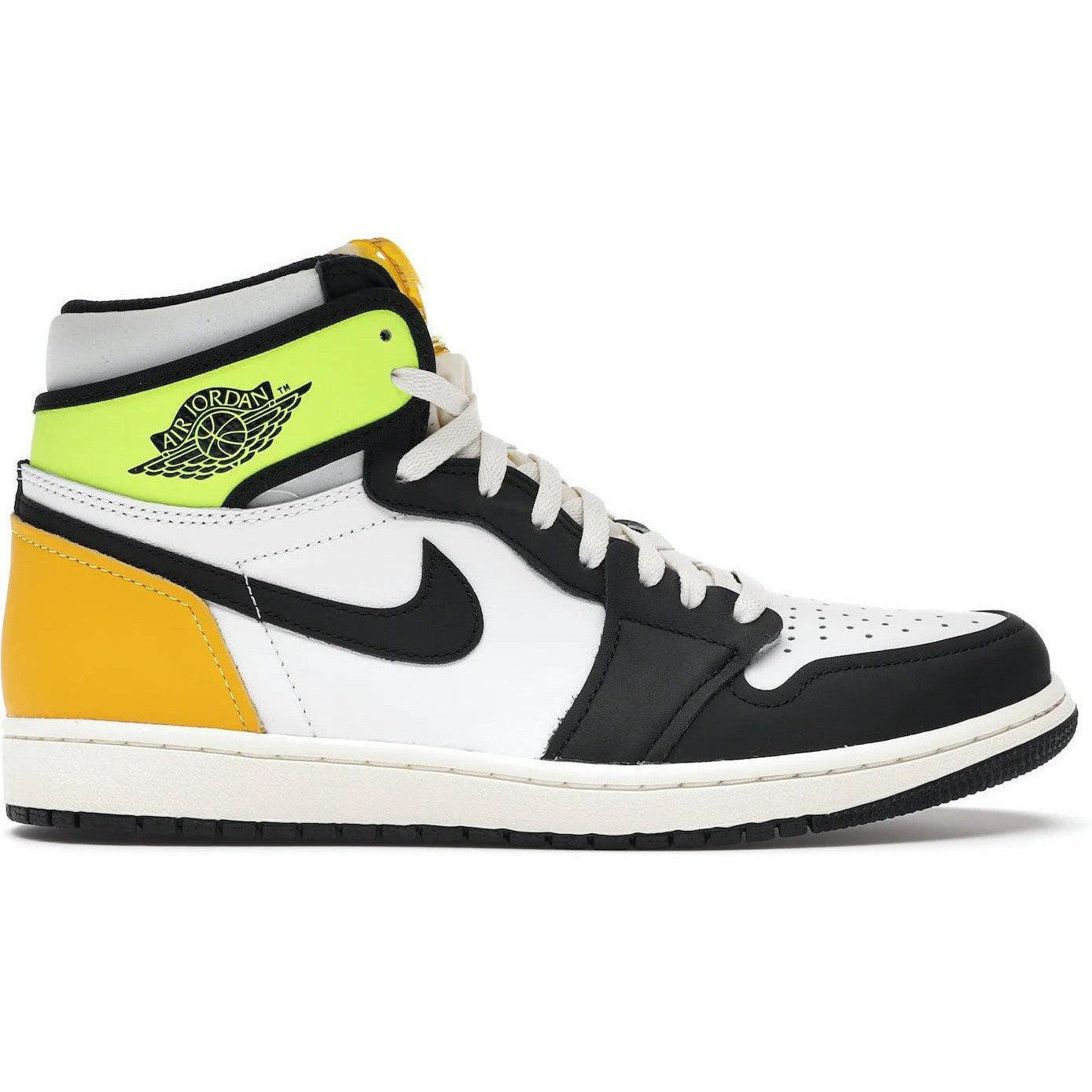 Jordan 1 Retro High White Black Volt University Gold