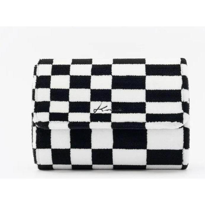 KRUK Black & White Pasha Checkered 2-Watch Travel & Storage Case