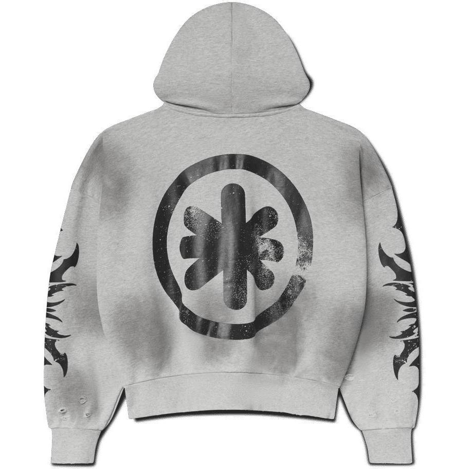 LostShdws Complex Con Exclusive Acid Wash Zip Up Hoodie Grey