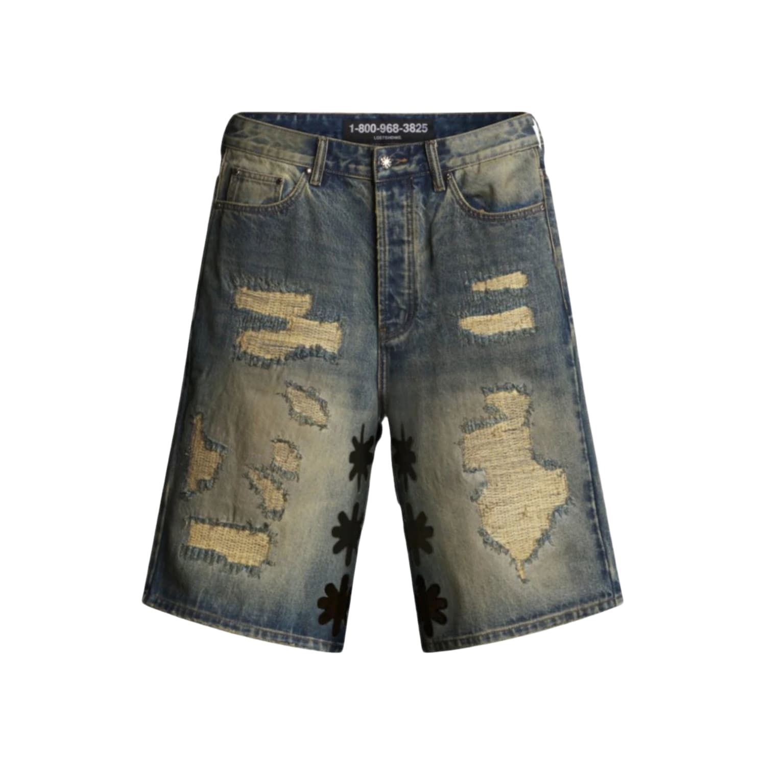 LostShdws Dstry Denim Short Shorts Blue Black