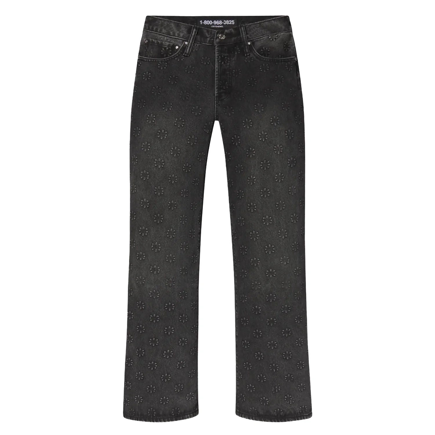 LostShdws Embossed Denim Pants Black