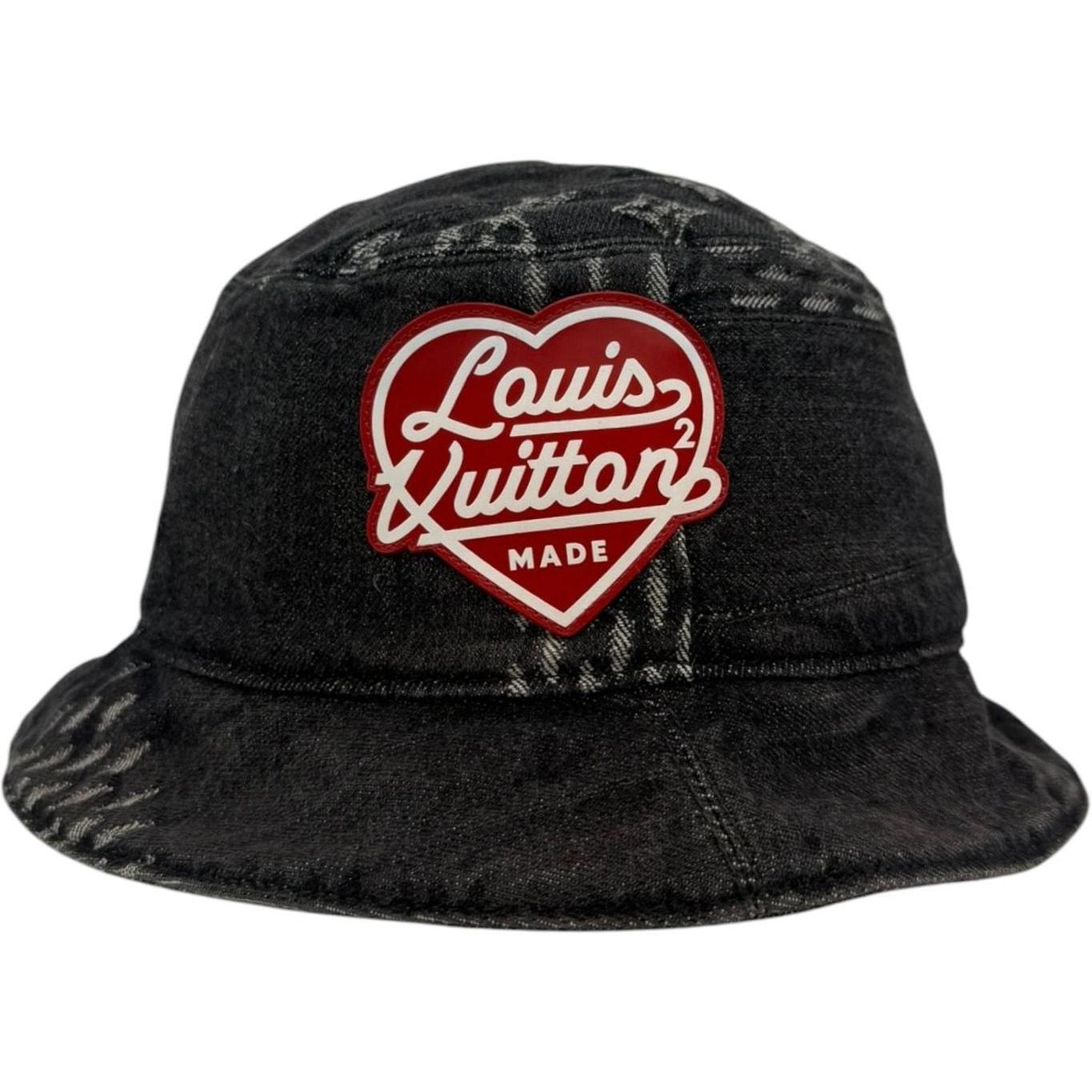 Louid Vuitton Nigo Monogram Denim Bucket Hat - Like New