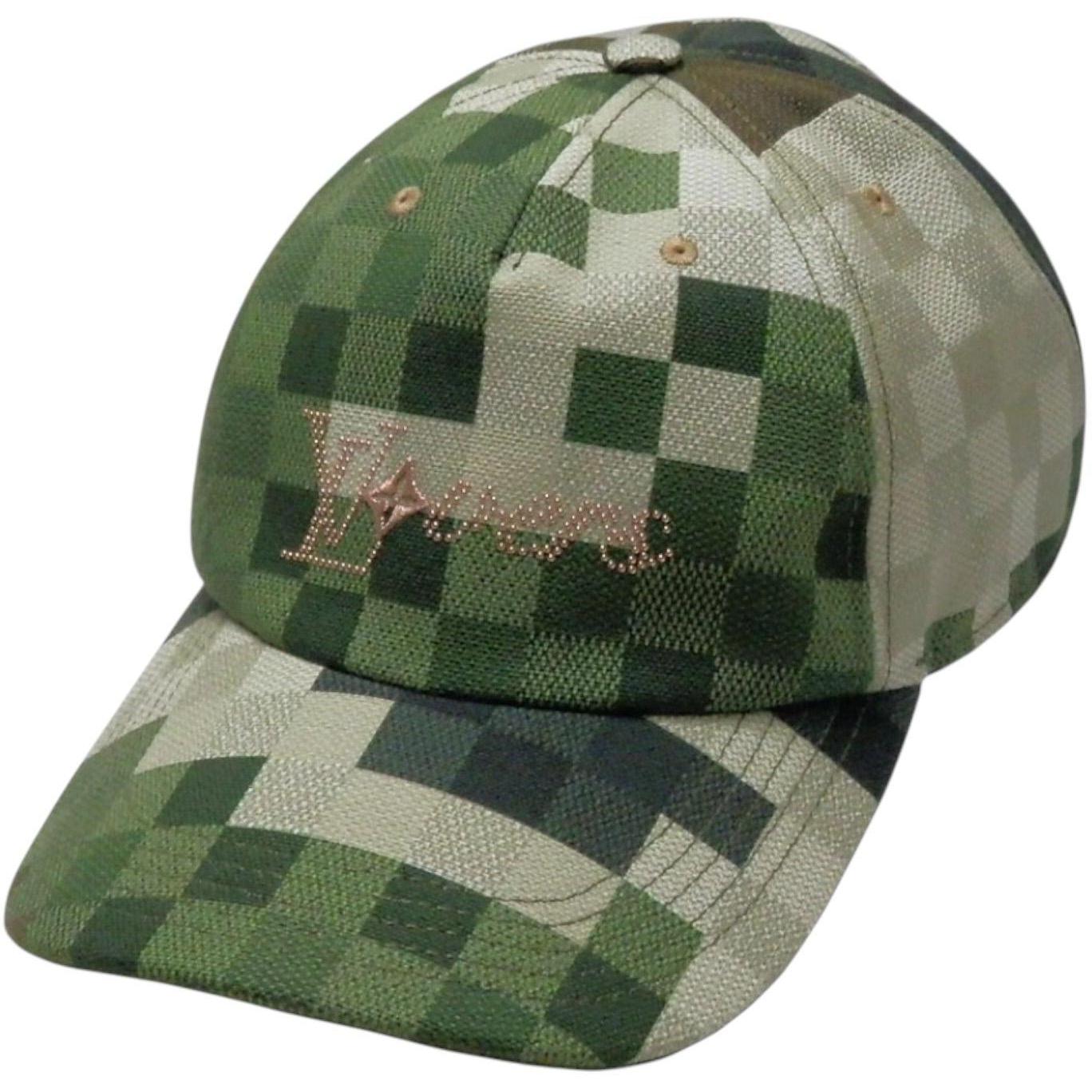 Louis Vuitton Cap Damoflage Hat Green Multicolor
