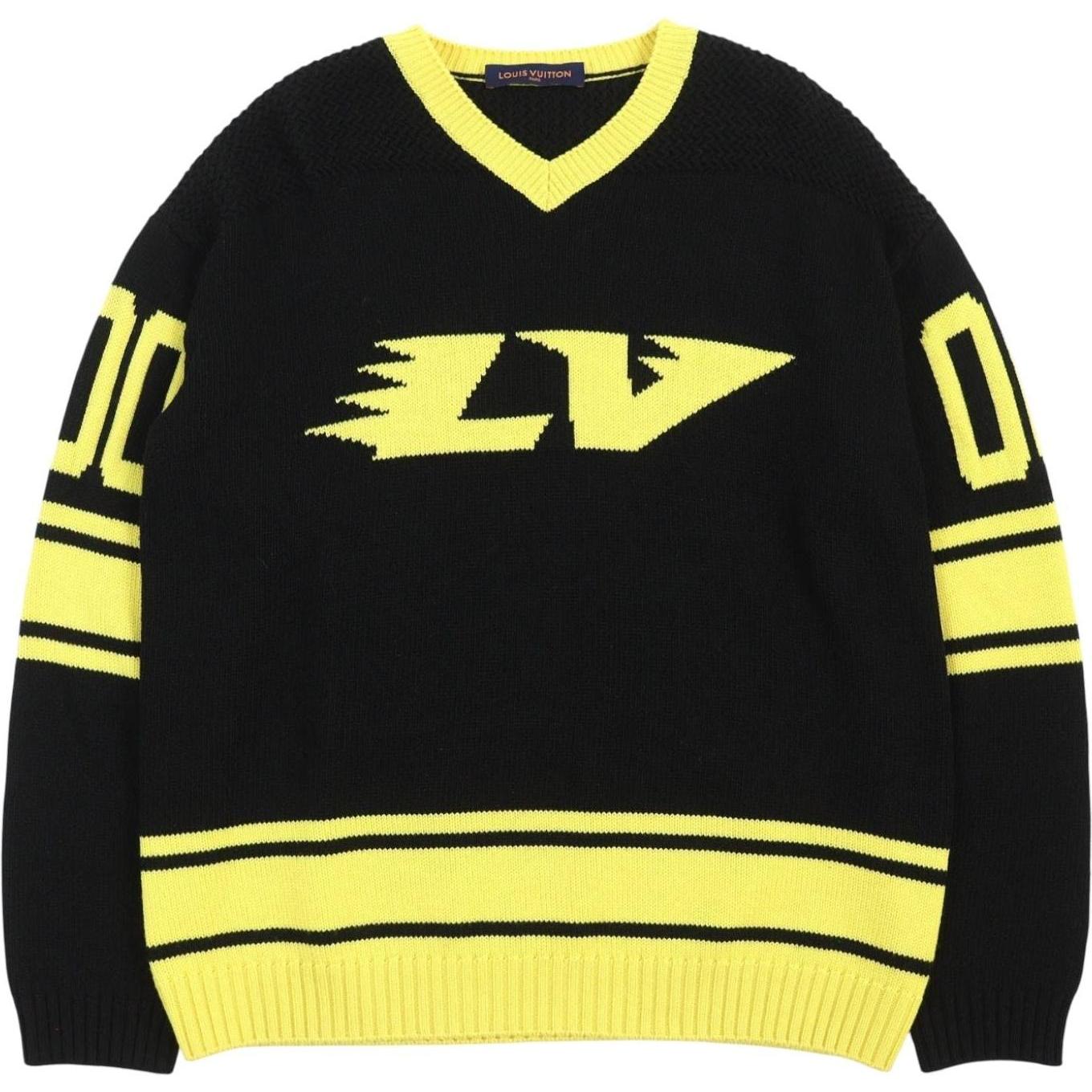 Louis Vuitton Intarsia Football Knit Sweater Black
