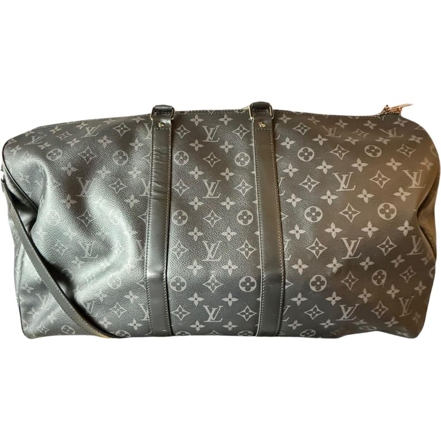 Louis Vuitton Keepall Bandouliere Monogram Eclipse 55 Black/Grey