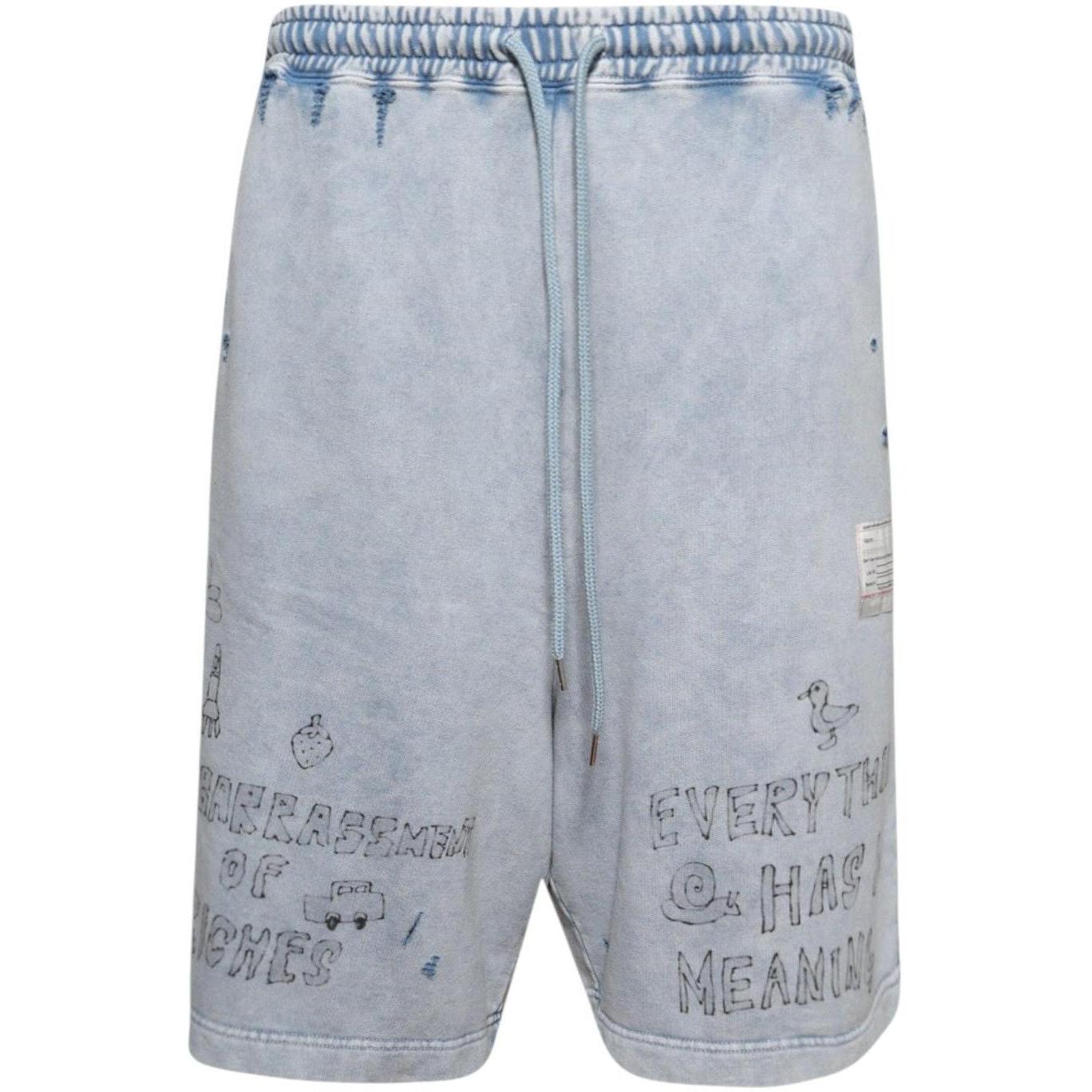 Maison Mihara Yasuhiro Bleached Shorts Blue