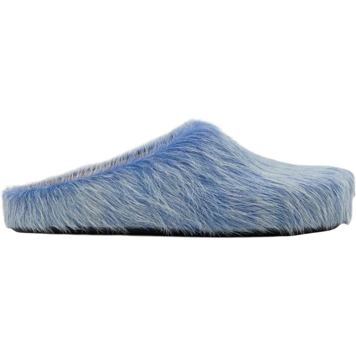 Marni Long Hair Calfskin Fussbett Sabot Mule Lilac