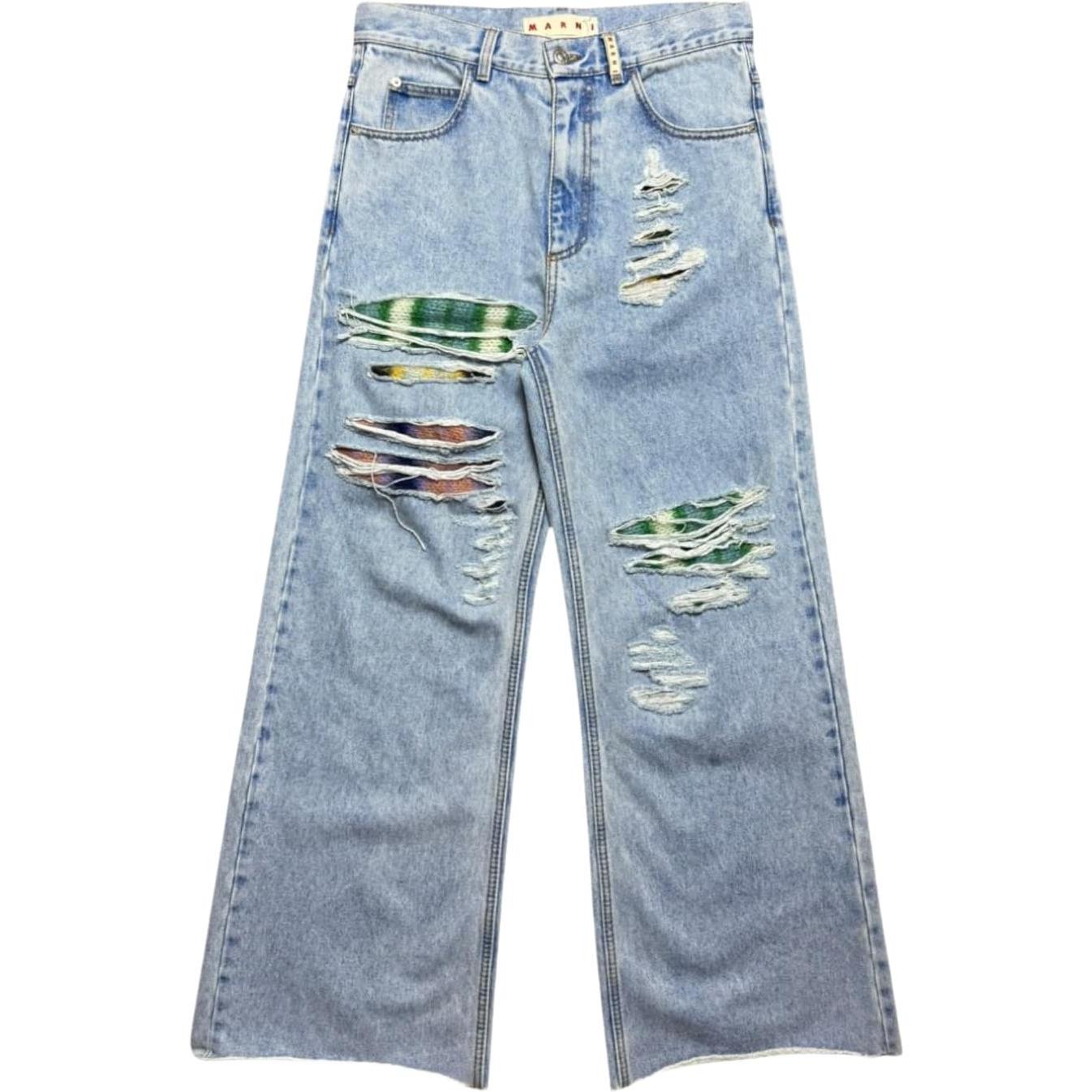 Marni Mohair Blue Distressed Jeans