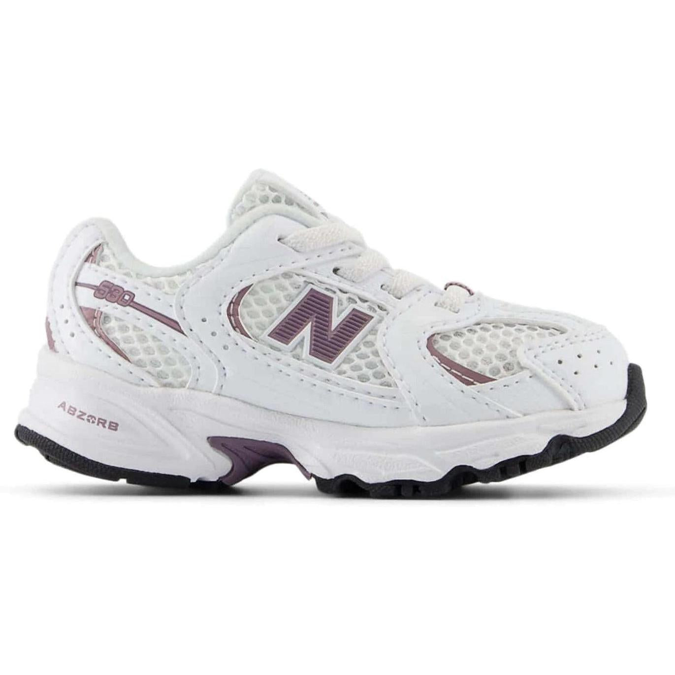 New Balance 530 Bungee Lace White Dark Ice Wine (TD)