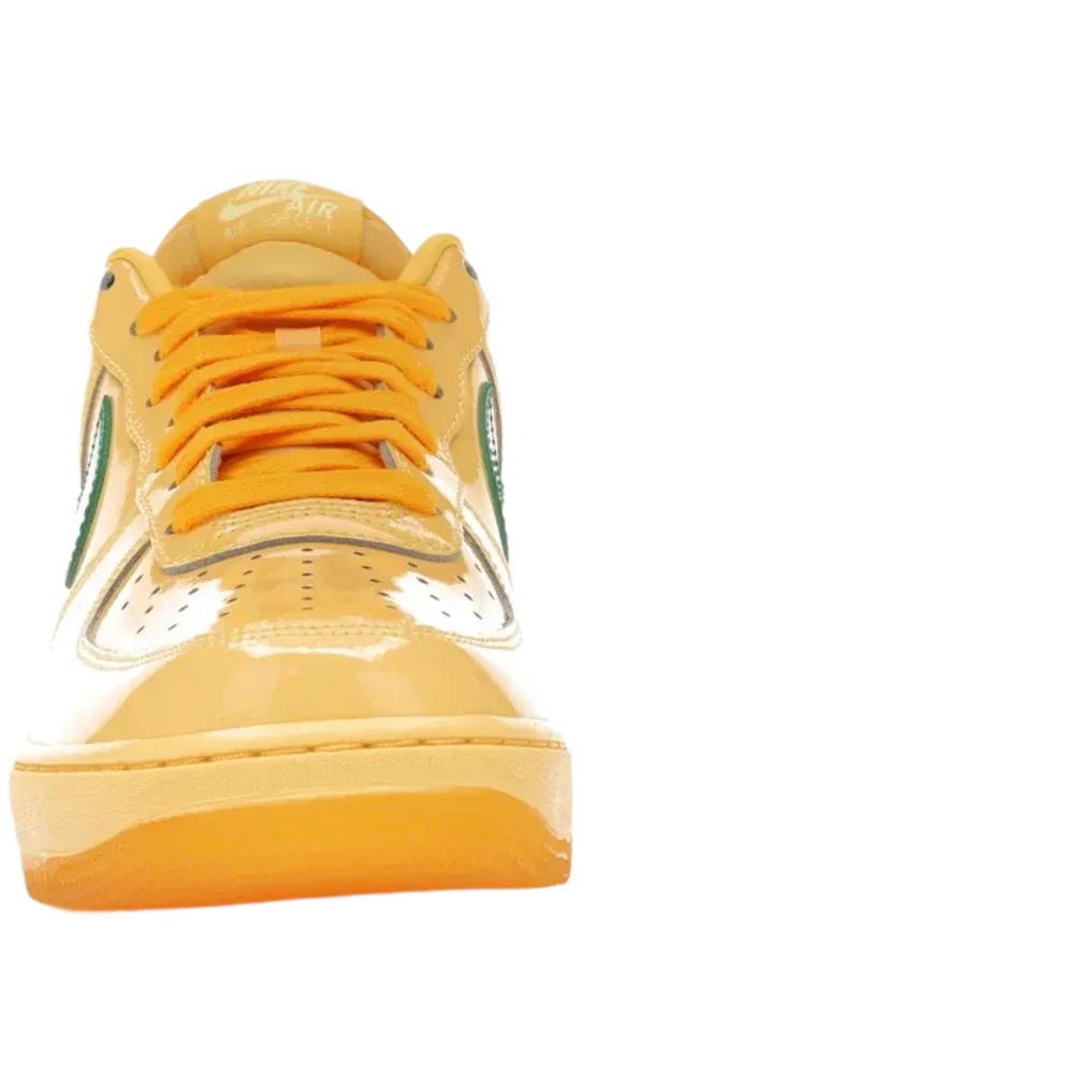 Nike Air Force 1 Low Patent Leather Topaz Gold Pine Green