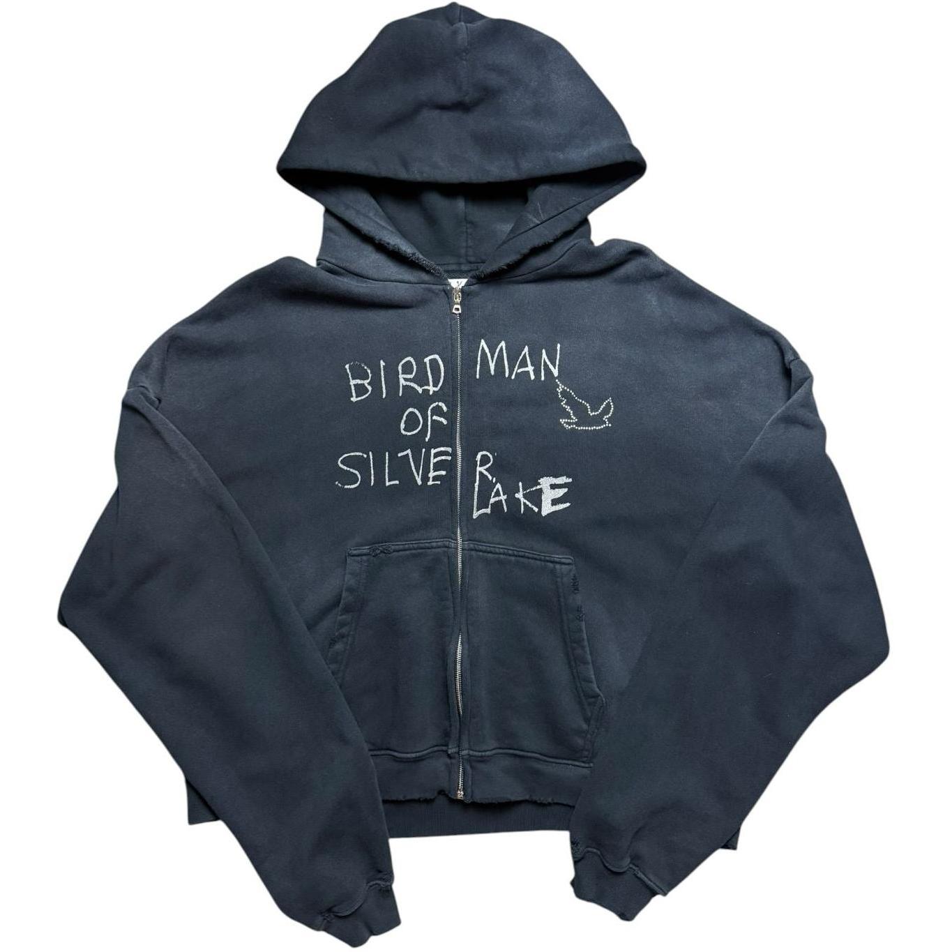 Paly Hollywood Birdman of Silver Lake Zip Up Hoodie Navy Blue - Like New