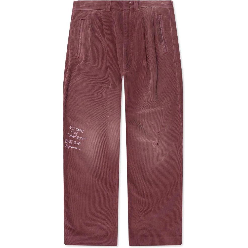 Paly Hollywood Synanon Corduroy Pleated Pants Burgundy