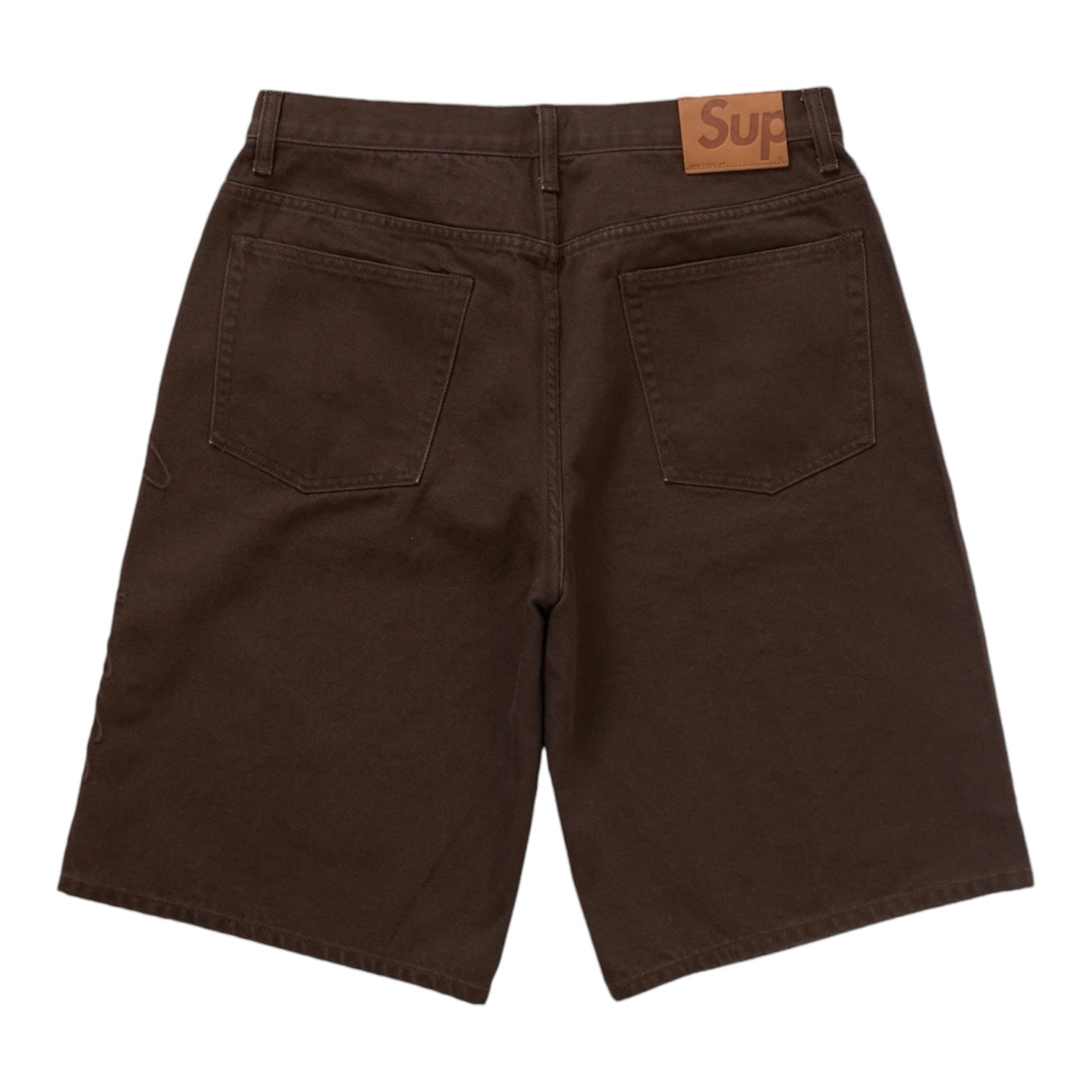 Supreme Script Baggy Denim Short Brown