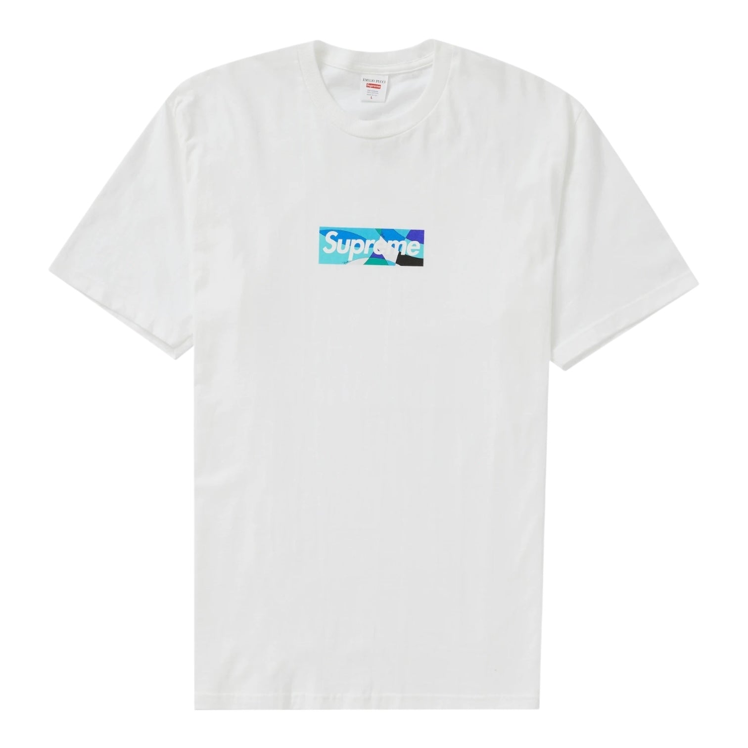 Supreme Emilio Pucci Box Logo T-Shirt White Blue