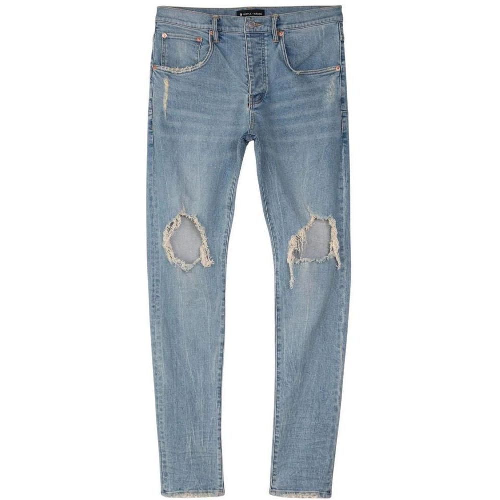 Purple Brand Drop Fit Midrise Tapered Leg Lt Indigo Jeans Indigo