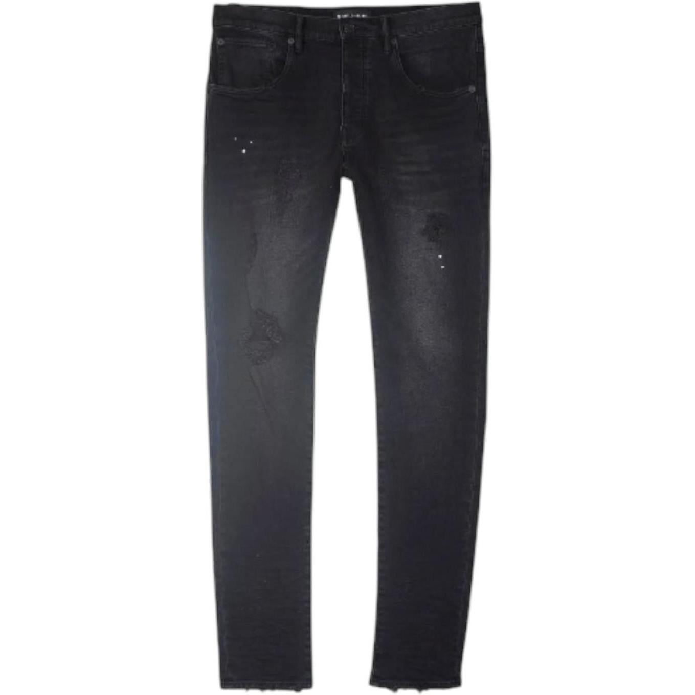 Purple Brand Resin Repair Mid Rise Slim Jean Black