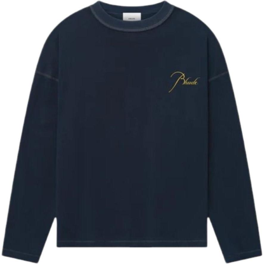 Rhude Classique Reverse L/S Tee Navy