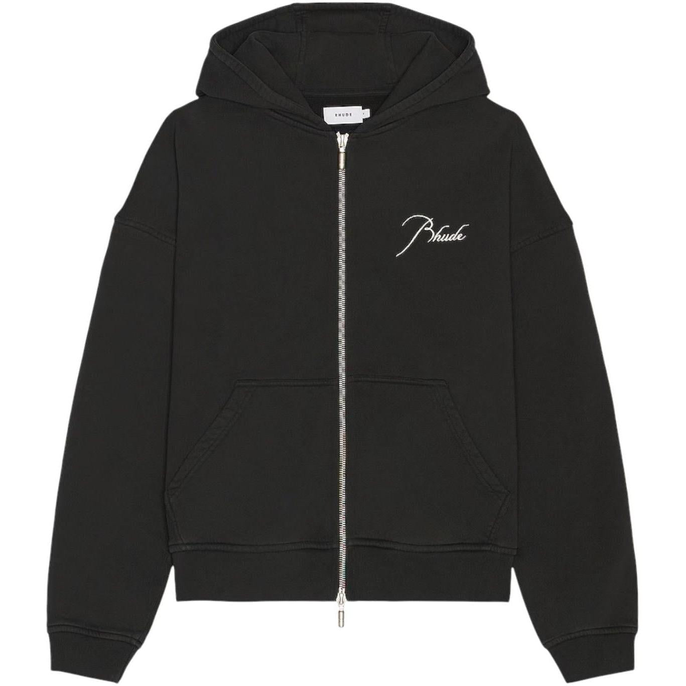 Rhude Classique Zip Up Hoodie Black