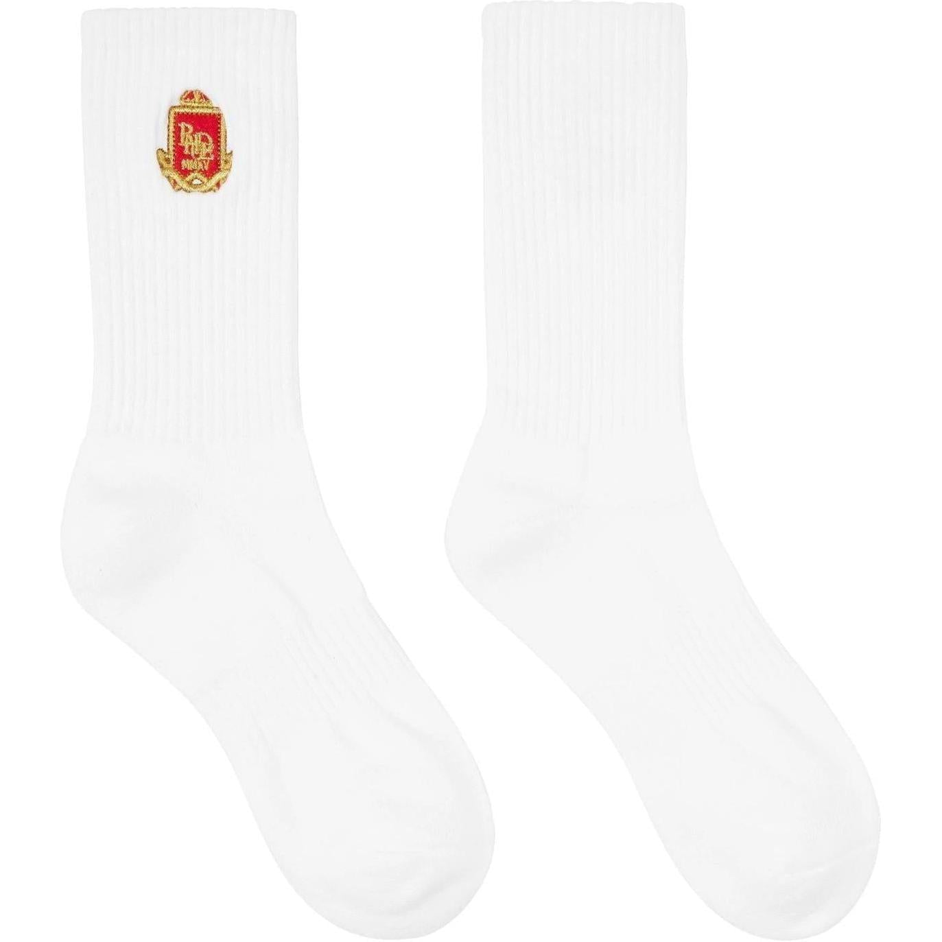 Rhude Embroidered Chevron Socks White