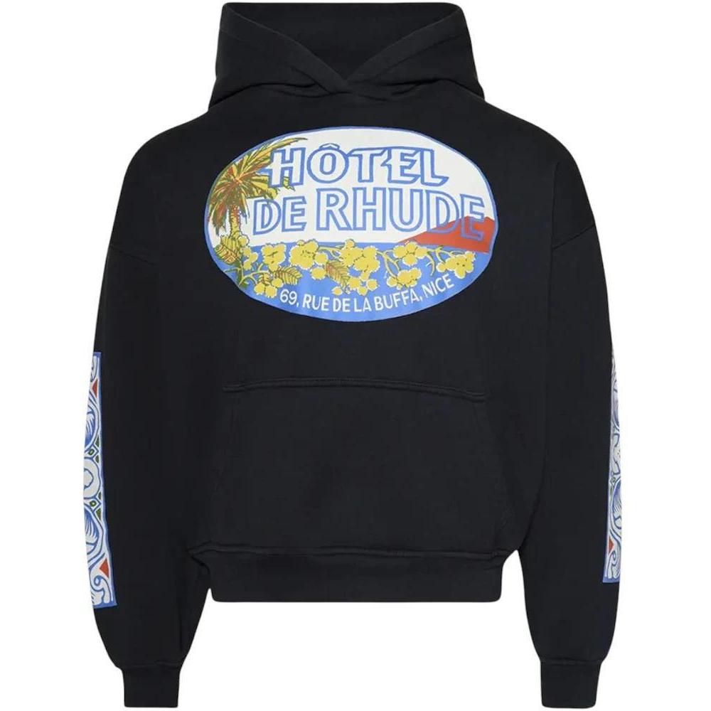 Rhude Hotel Hoodie Vintage Black