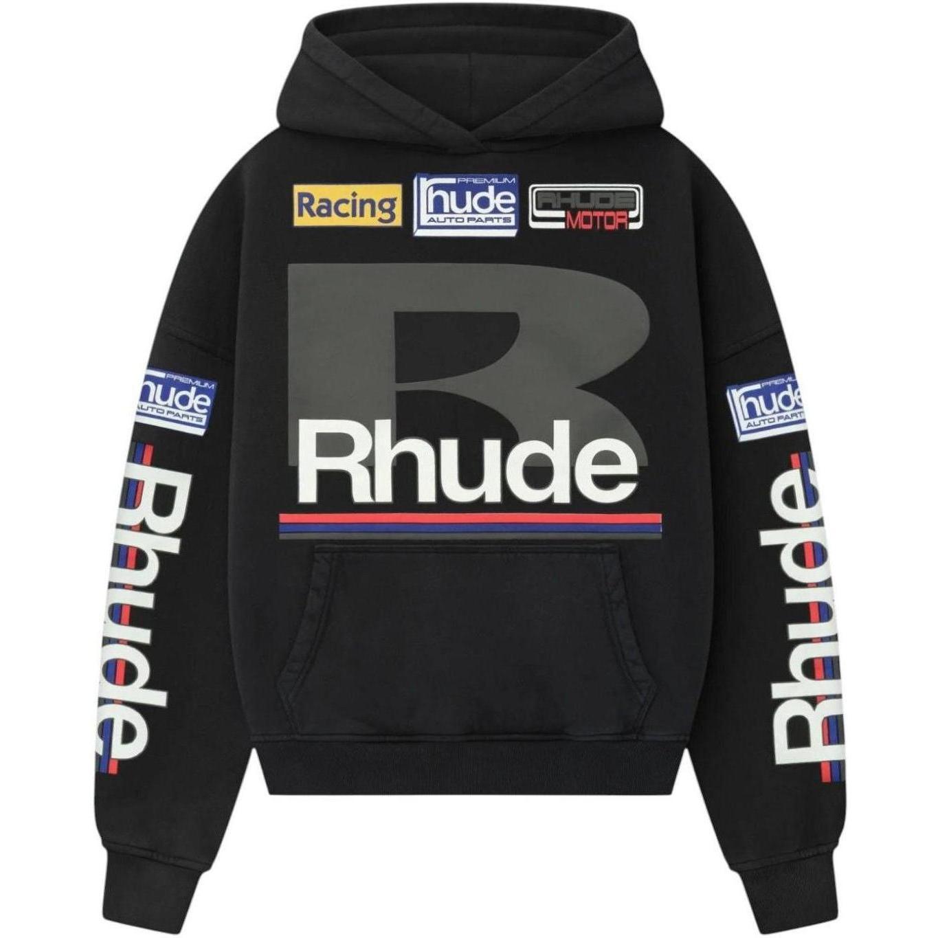 Rhude Petrol Patch Hoodie Black
