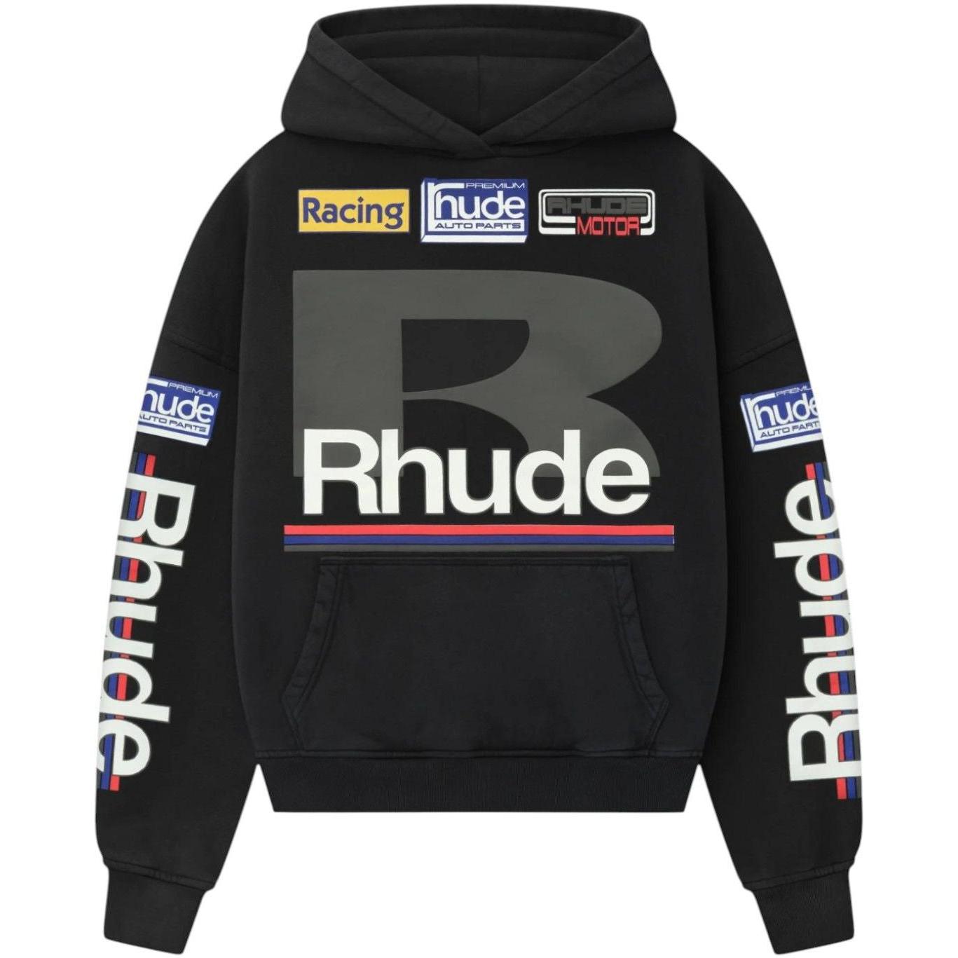 Rhude Petrol Patch Hoodie Black