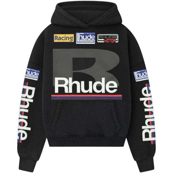 Rhude Petrol Patch Hoodie Black