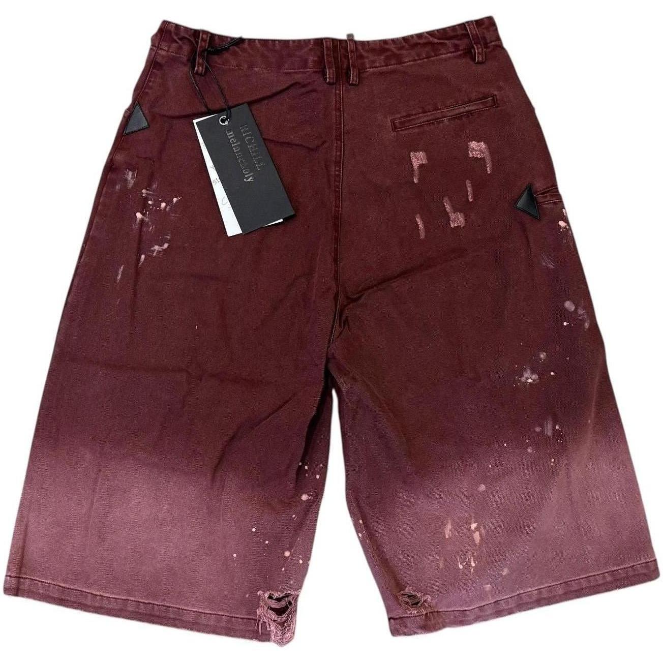 Richill Melancholy Oxblood Distressed Shorts
