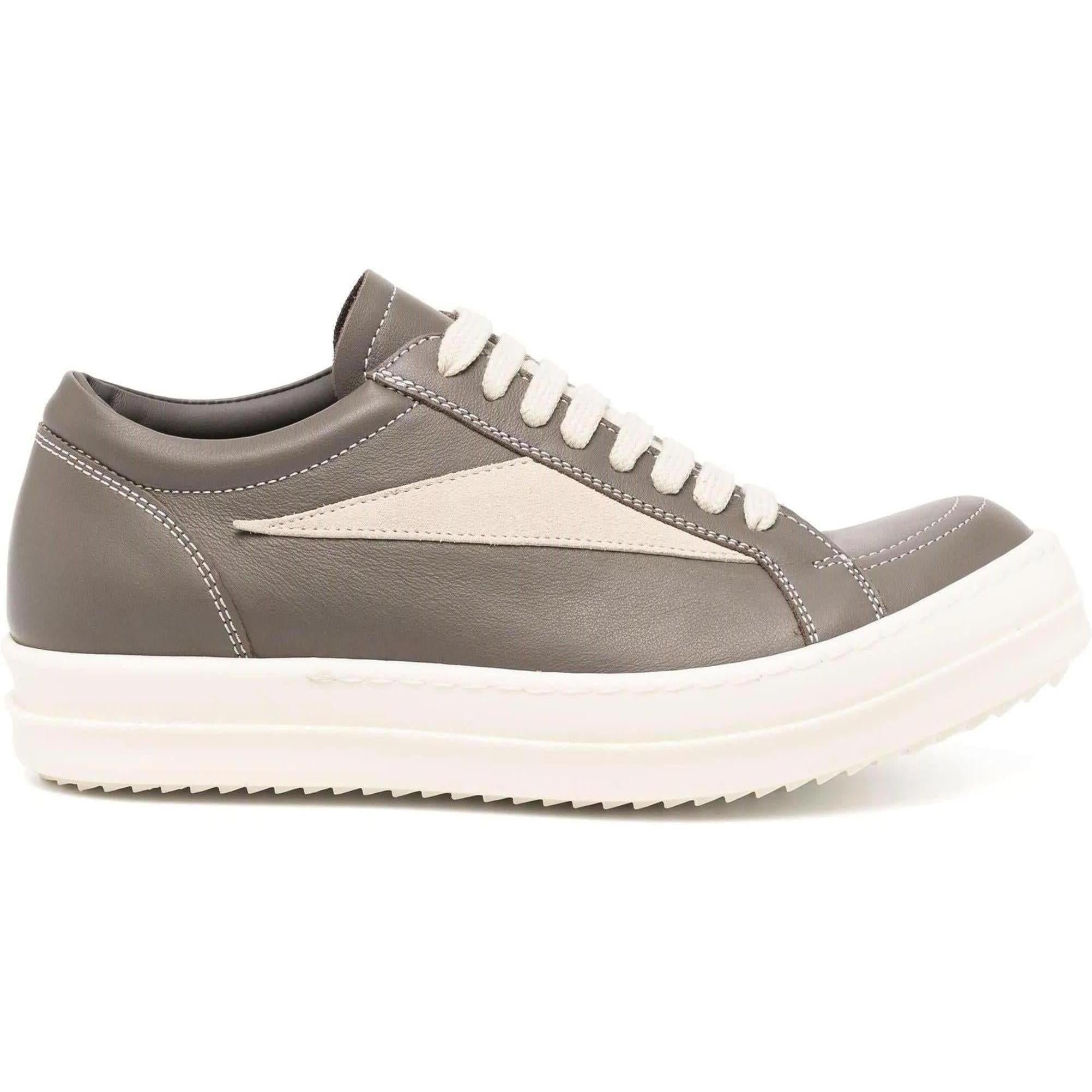 Rick Owens Mainline Vintage Leather Low Grey Dust Milk