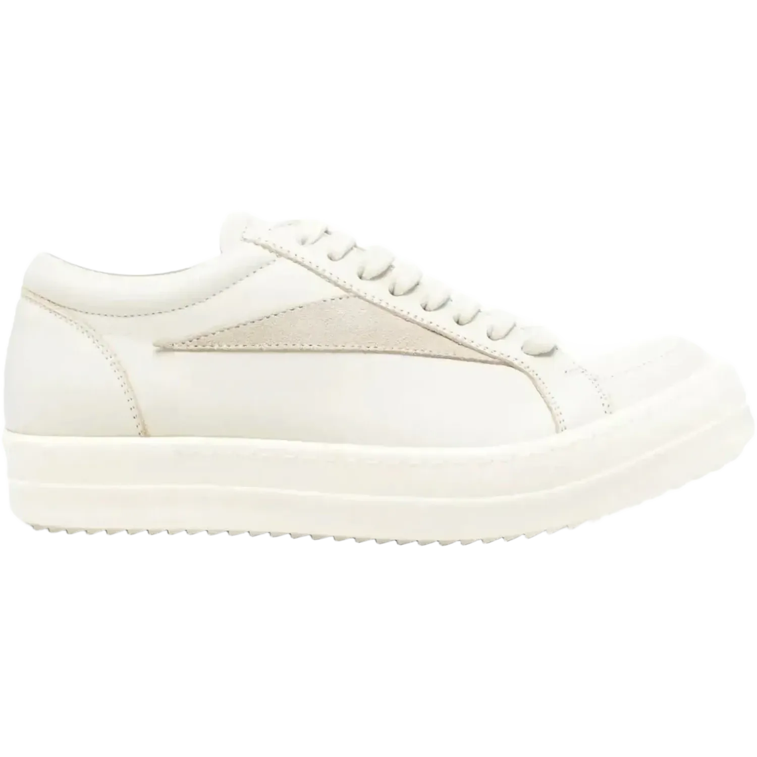 Rick Owens Scarpe Pelle Vintage Low Sneaker Dirty Milk Pearl