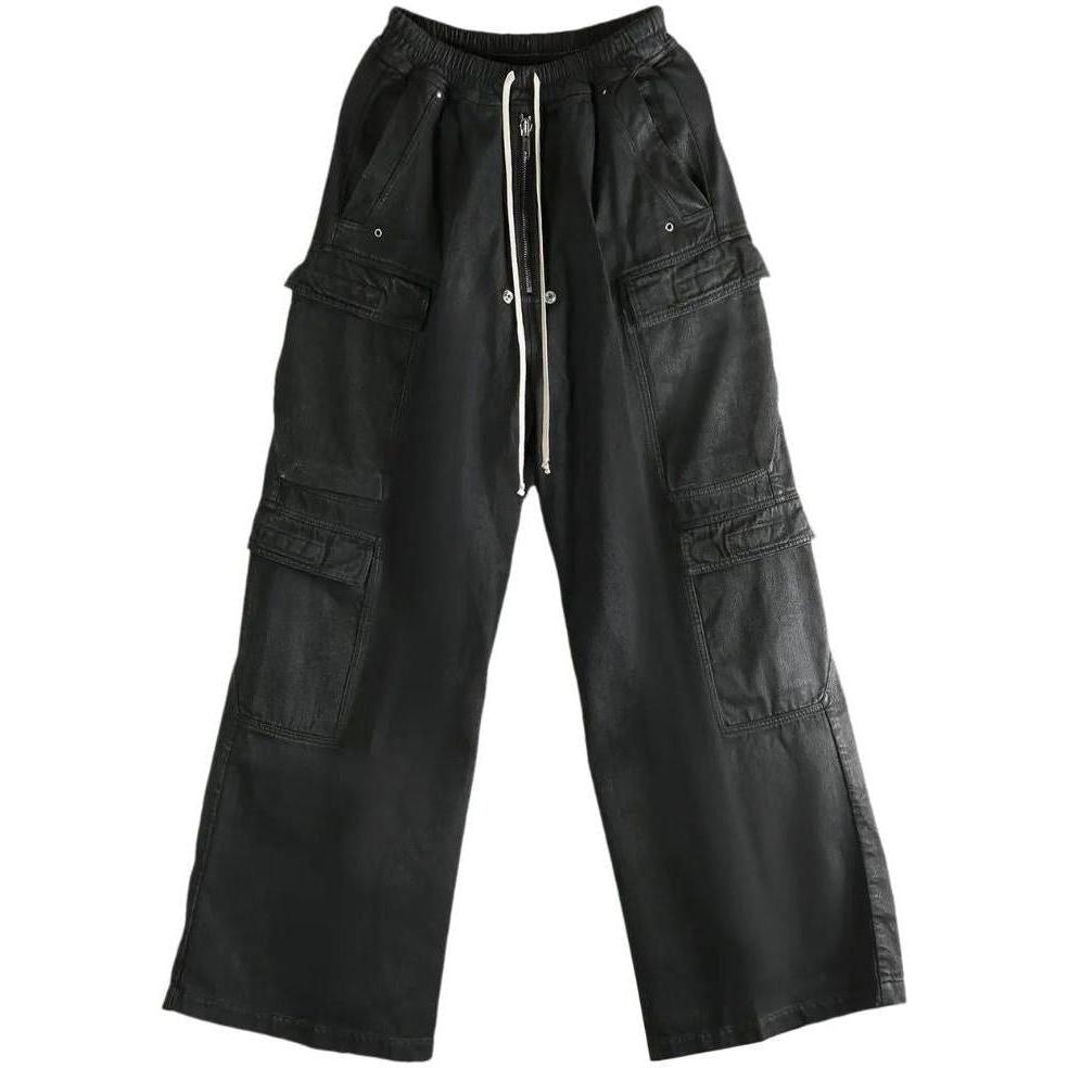 Rick Owens Stack Cargo Wax Pants Black - Lightly Worn
