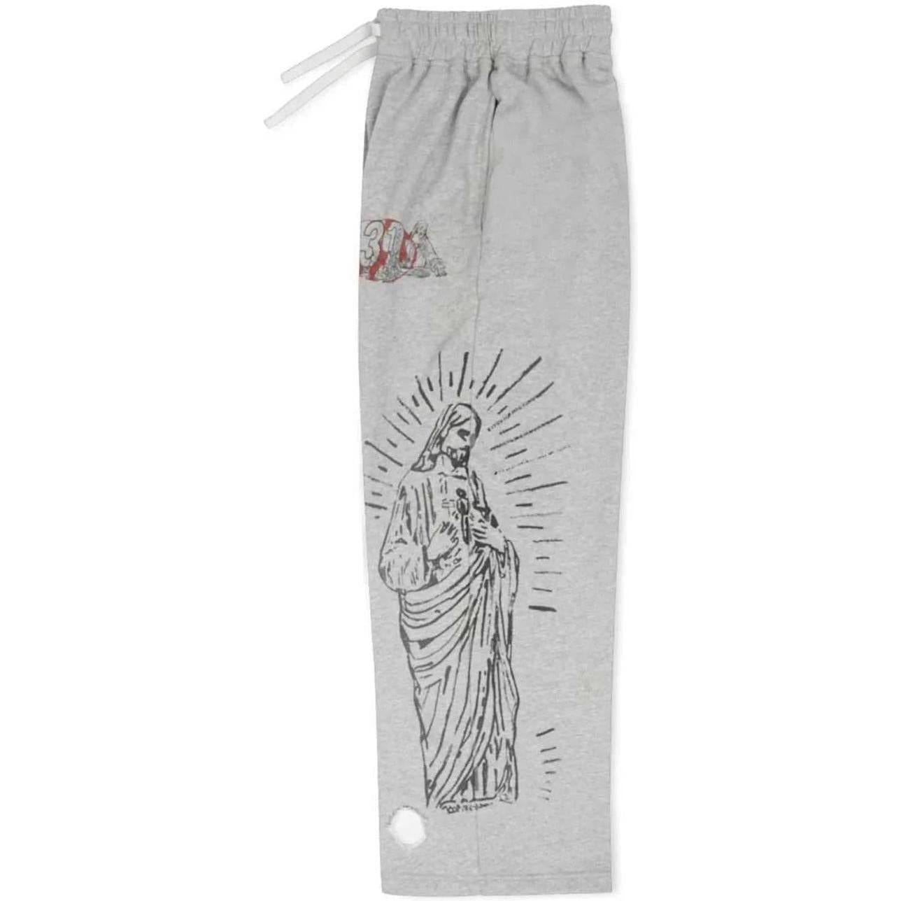 Righteous 3:16 Distressed Sweatpants Grey