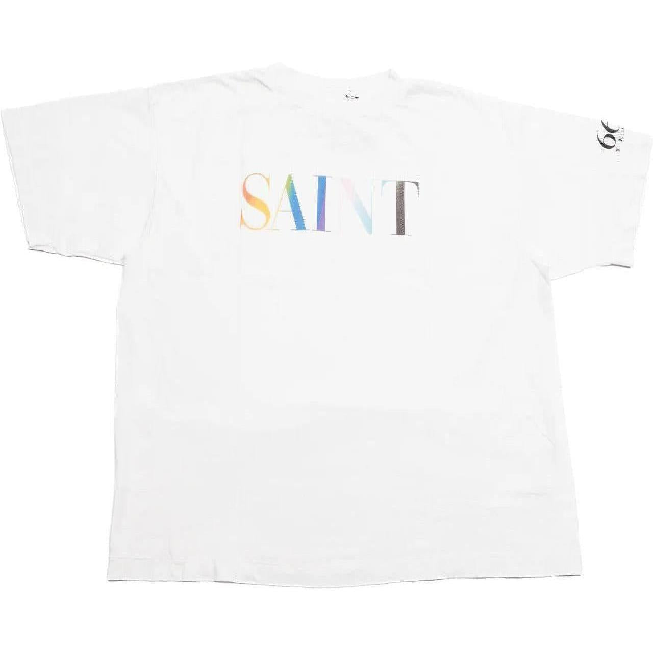 Saint Michael Rainbow T-Shirt White