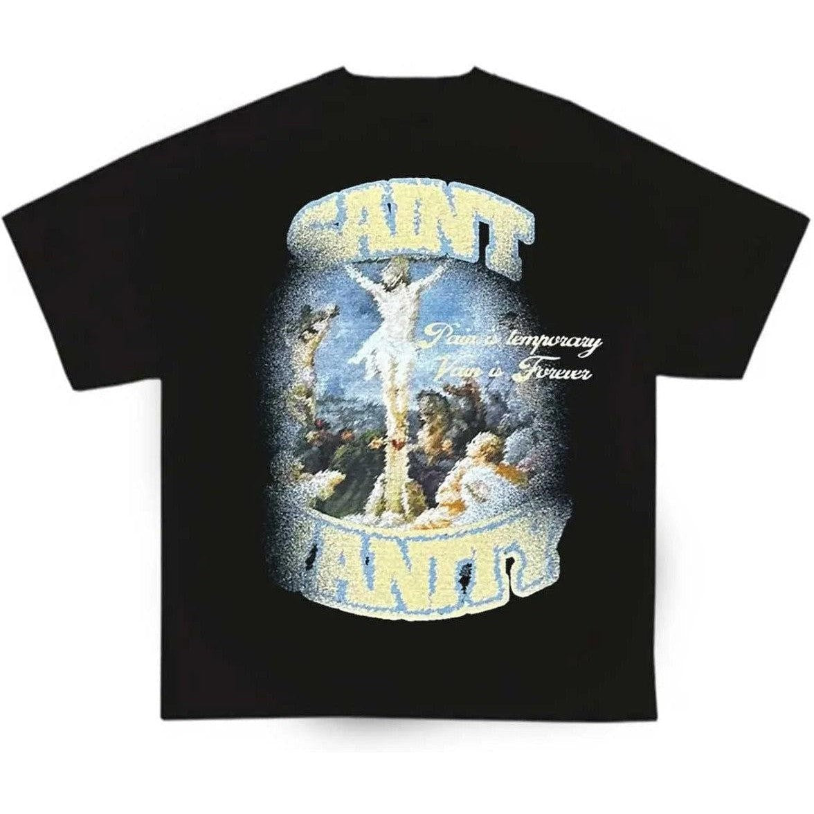 Saint Vanity Blurry Cross T-Shirt Black