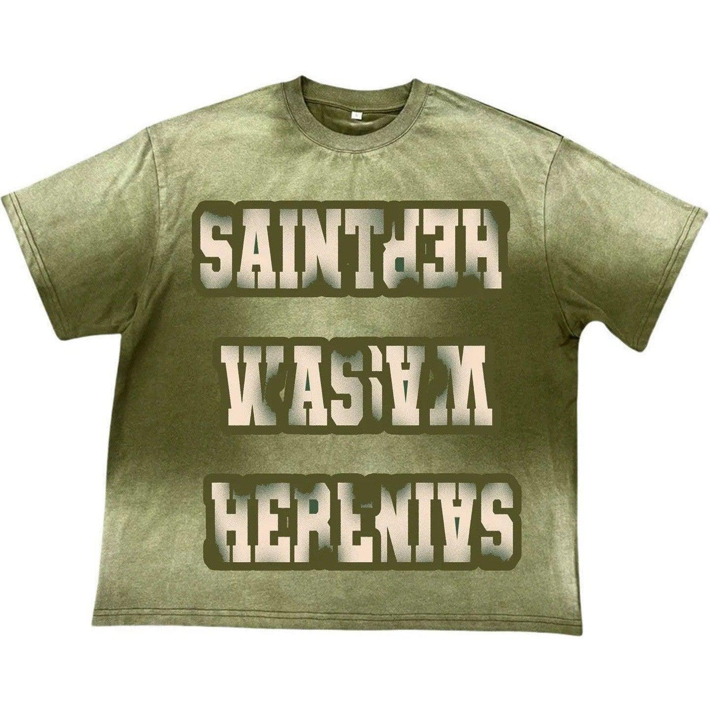 Saint Vanity Was Here T-Shirt Olive Green