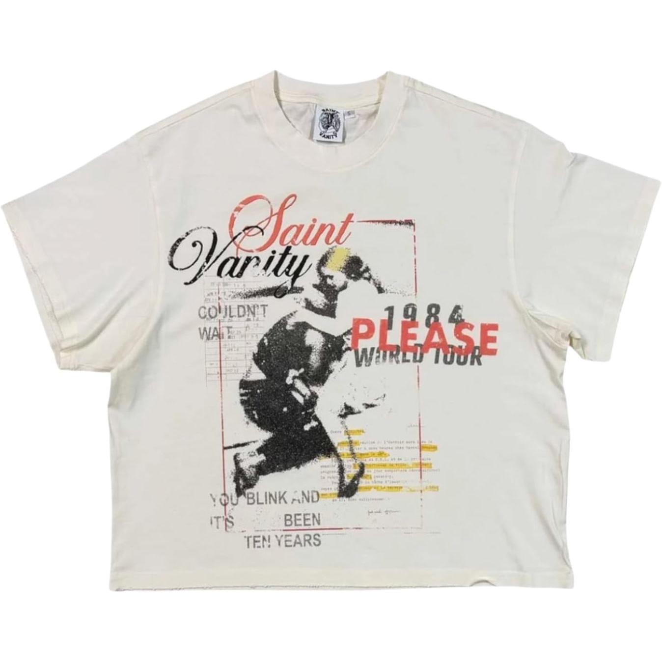 Saint Vanity Women's Yes Please Baby T-Shirt Cream