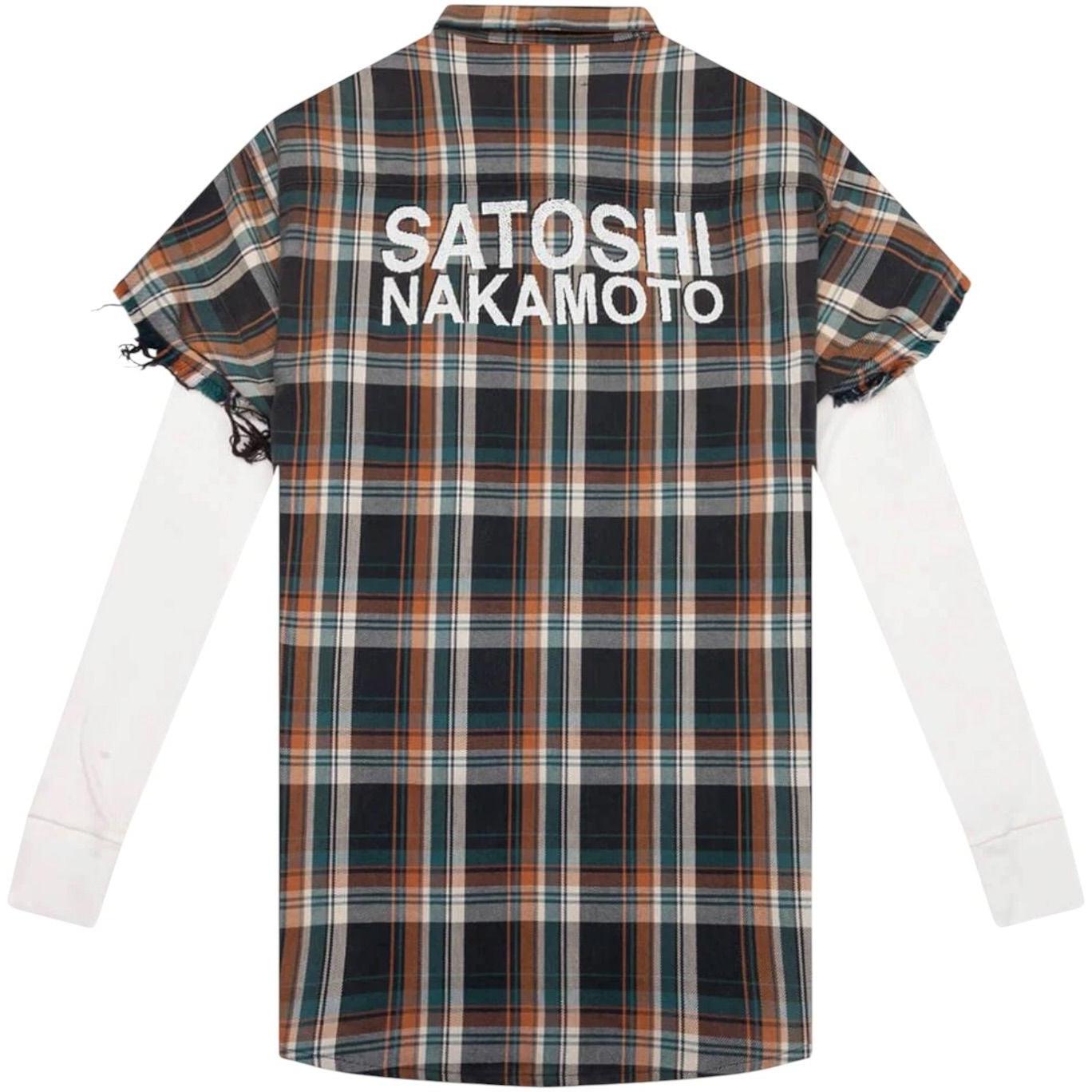 Satoshi Nakamoto Bender Cut Off Flannel Orange Plaid